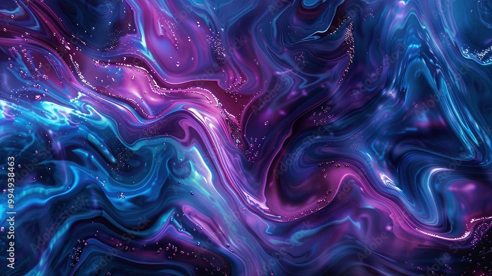 Abstract Art: Blue and Purple Liquid Waves Abstract Art: Blue and Purple Liquid Waves