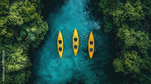 Kayaks in the River photo