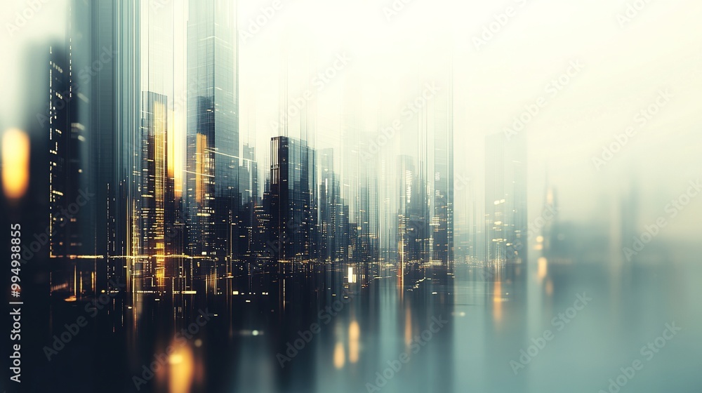 A blurred cityscape reflecting lights on water, creating a dreamy, abstract urban atmosphere. A blurred cityscape reflecting lights on water, creating a dreamy, abstract urban atmosphere.