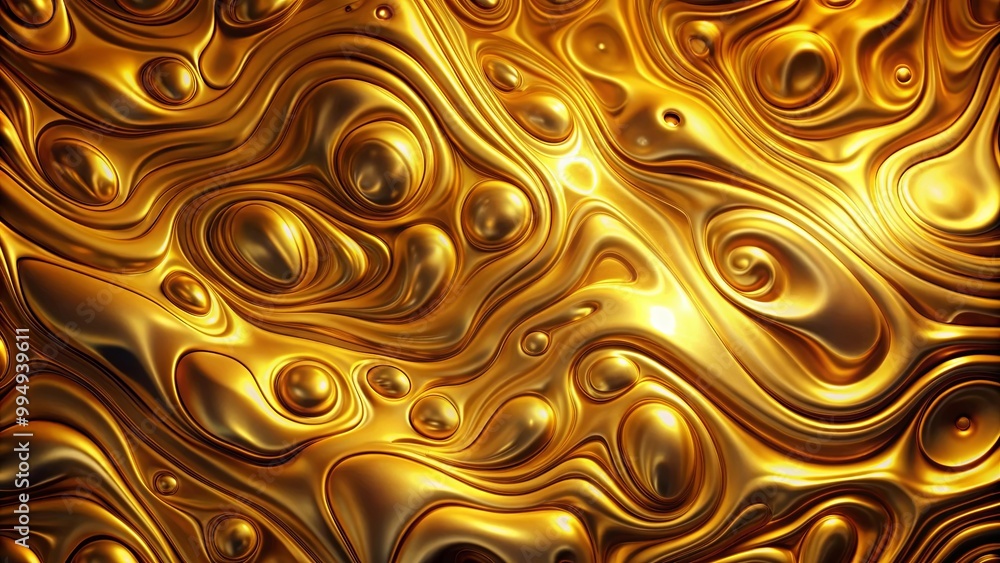 Abstract Golden Liquid Swirls, a Luxurious Textural Design with Vibrant Reflections and Smooth Curves Abstract Golden Liquid Swirls, a Luxurious Textural Design with Vibrant Reflections and Smooth Curves
