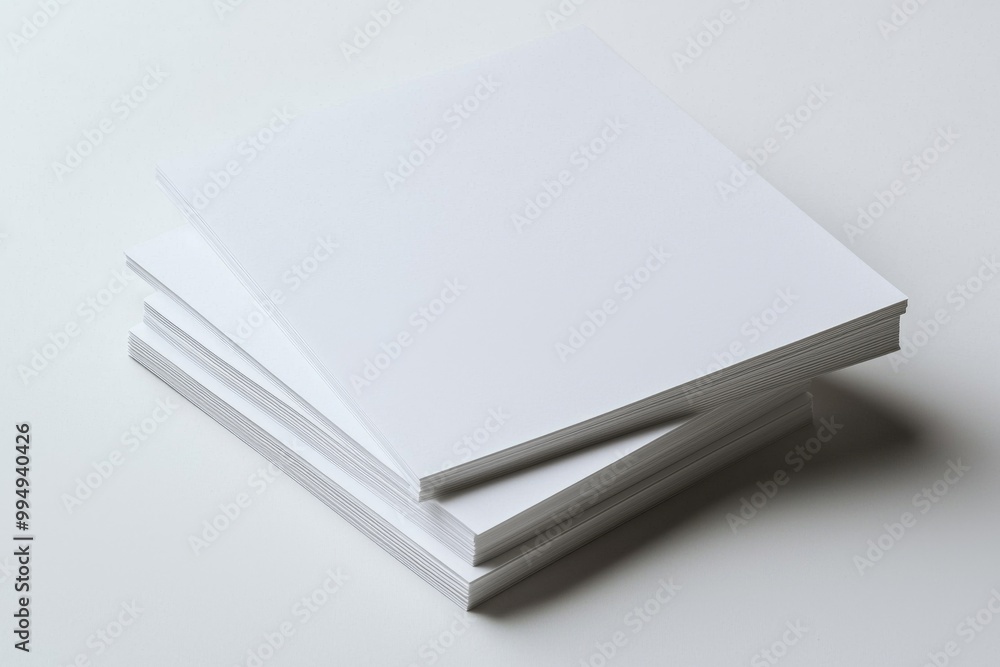 Blank A4 Stacked Paper Mockup isolated created with Generative AI Blank A4 Stacked Paper Mockup isolated created with Generative AI