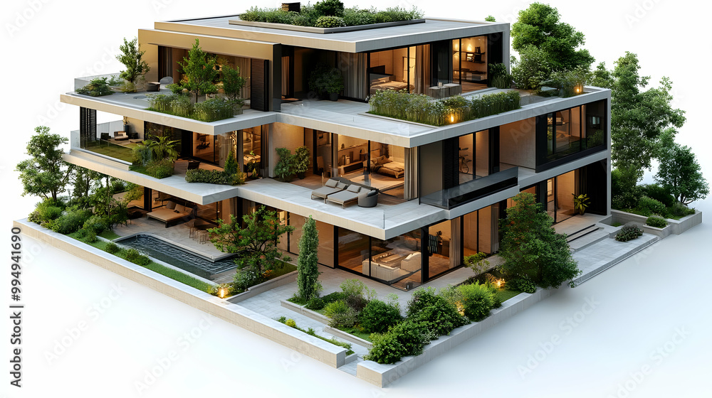 Modern Multi-Level House with Stunning Rooftop Garden Modern Multi-Level House with Stunning Rooftop Garden