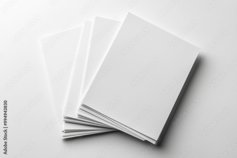 Blank A4 Stacked Paper Mockup isolated created with Generative AI Blank A4 Stacked Paper Mockup isolated created with Generative AI