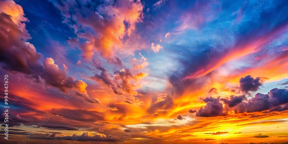 A majestic sunset sky with vibrant colors and layered clouds, painted in shades of orange, pink, blue, and purple, creating a breathtaking visual spectacle. A majestic sunset sky with vibrant colors and layered clouds, painted in shades of orange, pink, blue, and purple, creating a breathtaking visual spectacle.
