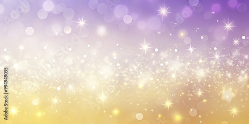 A Delicate Gradient of Golden and Lavender Hues with a Sparkling Scattering of Stars and Bokeh Lights