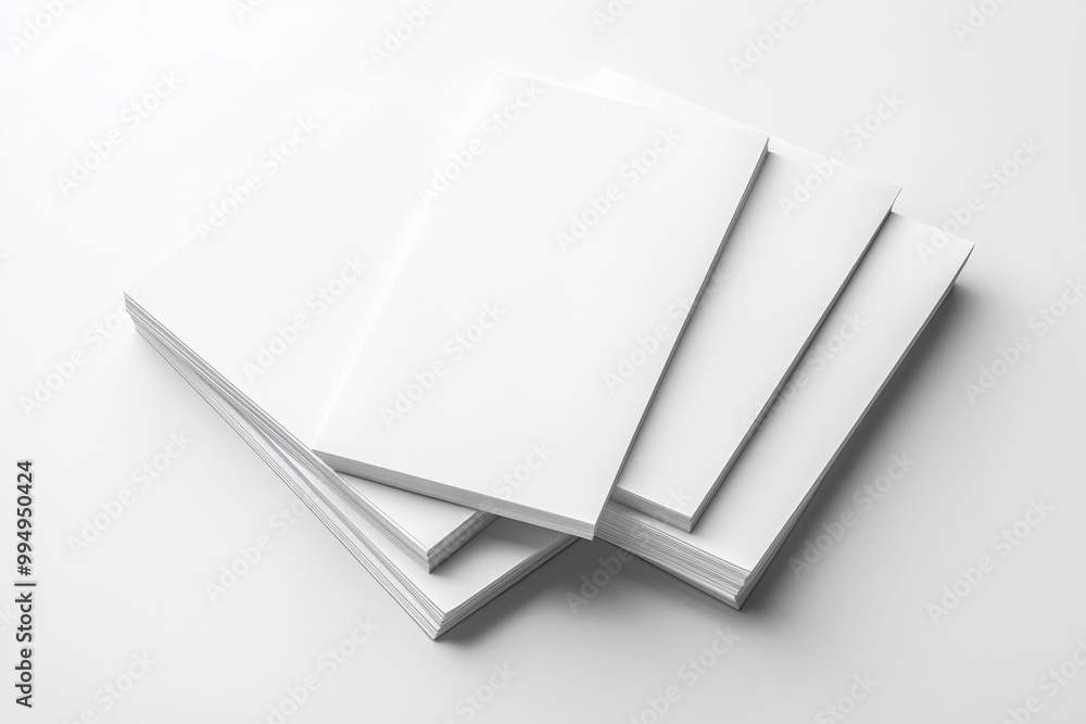 Blank A4 Stacked Paper Mockup isolated created with Generative AI Blank A4 Stacked Paper Mockup isolated created with Generative AI