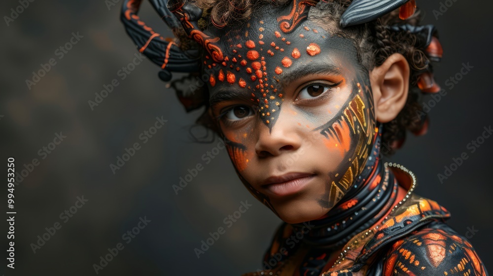 Surreal Body Paint Model in Studio Setting Surreal Body Paint Model in Studio Setting