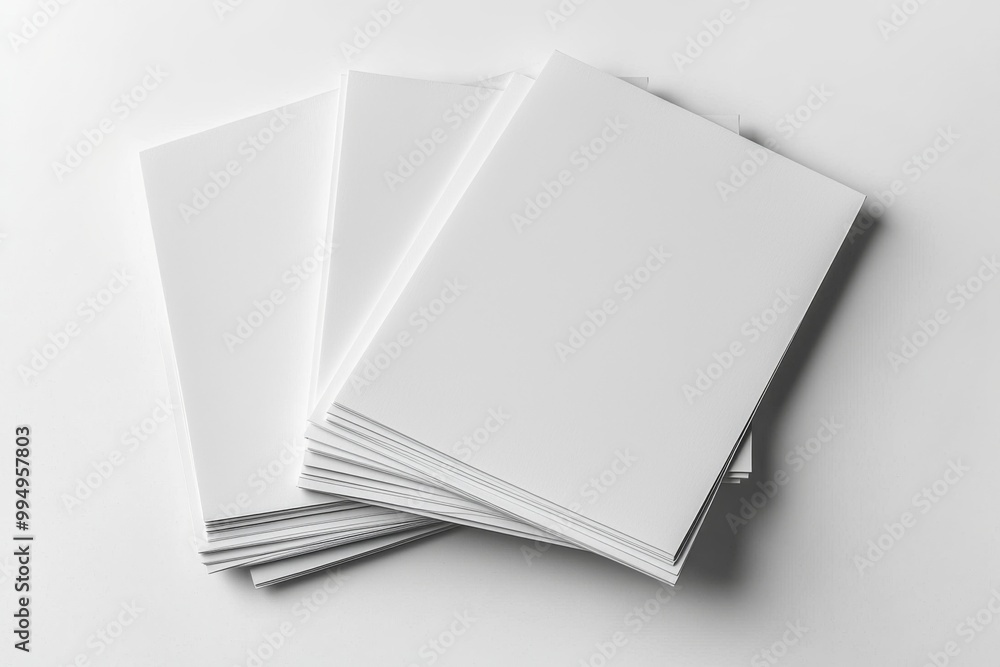 Blank A4 Stacked Paper Mockup isolated created with Generative AI Blank A4 Stacked Paper Mockup isolated created with Generative AI