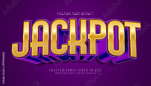 3d editable jackpot text effect title graphic style