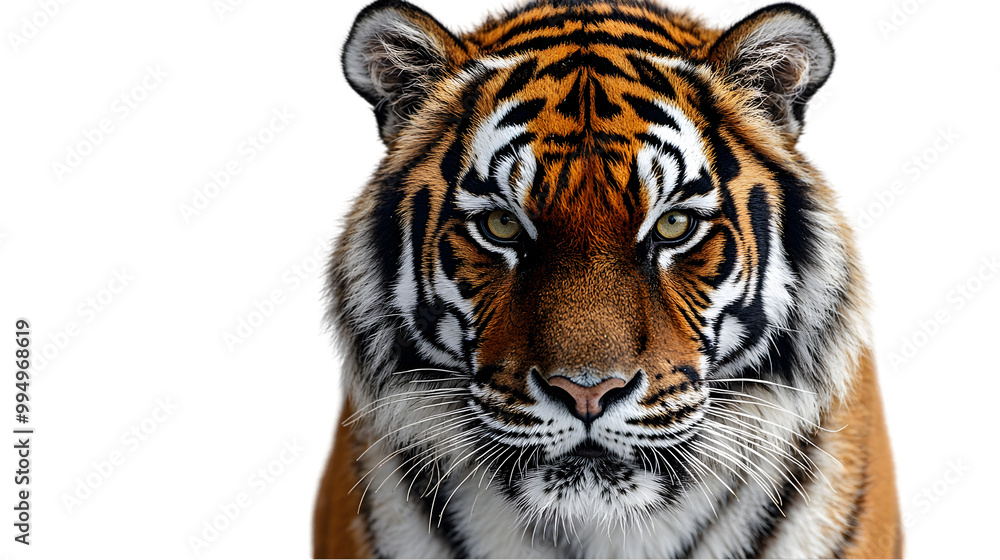 Obraz premium Fierce Tiger Close-Up with Striking Eyes and Stripes