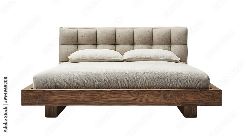 Minimalist Wooden Bed Frame with Soft Headboard Minimalist Wooden Bed Frame with Soft Headboard