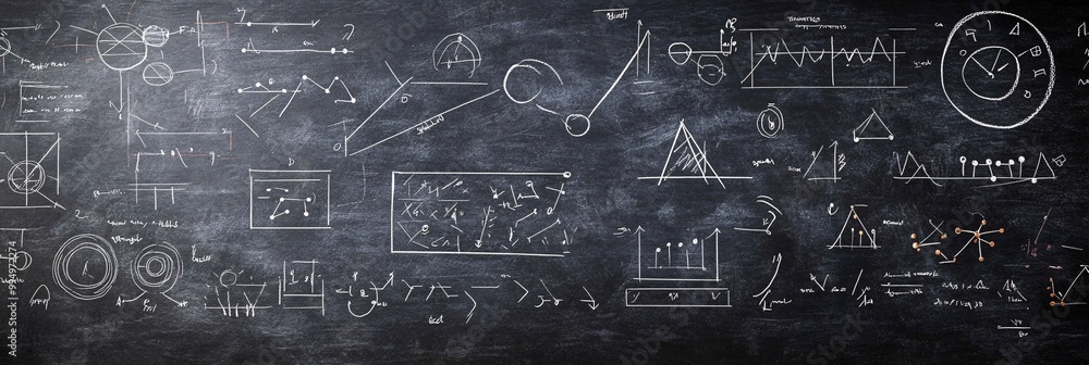 Complex Equations on Blackboard Background Complex Equations on Blackboard Background