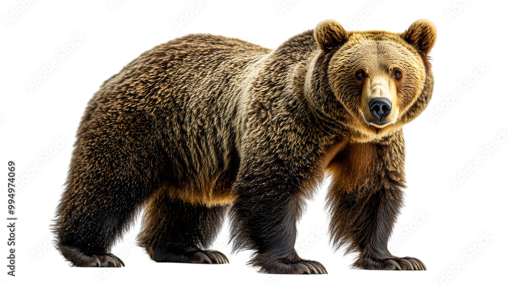 Obraz premium Grizzly Bear Standing Upright in Nature