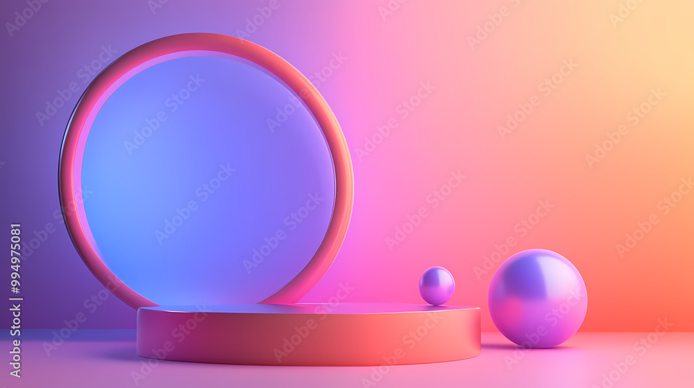 Obraz premium Sfondo 3d con cerchio colorato. Sfumato. Illustration