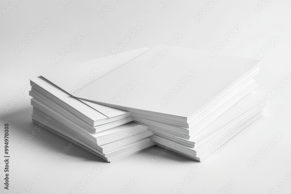 Blank A4 Stacked Paper Mockup isolated created with Generative AI Blank A4 Stacked Paper Mockup isolated created with Generative AI