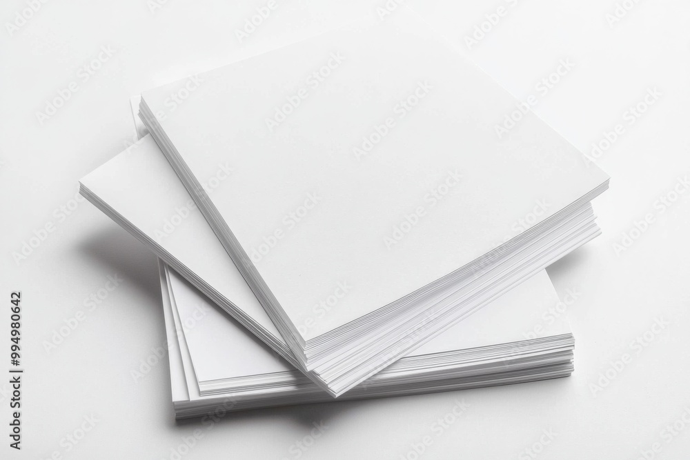 Blank A4 Stacked Paper Mockup isolated created with Generative AI Blank A4 Stacked Paper Mockup isolated created with Generative AI
