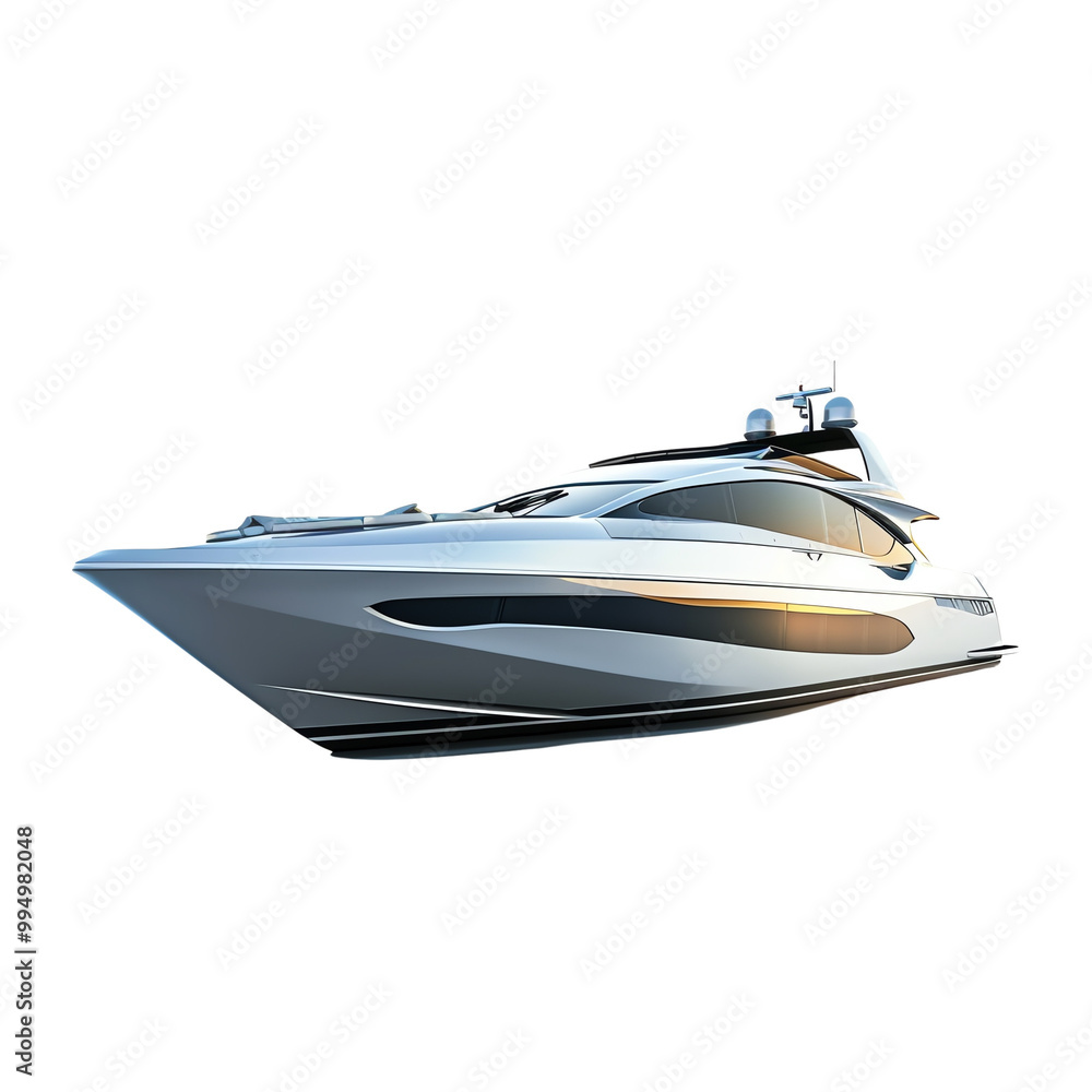Luxurious modern yacht isolated on white background, perfect for maritime travel, recreation, and upscale leisure activities. Luxurious modern yacht isolated on white background, perfect for maritime travel, recreation, and upscale leisure activities.