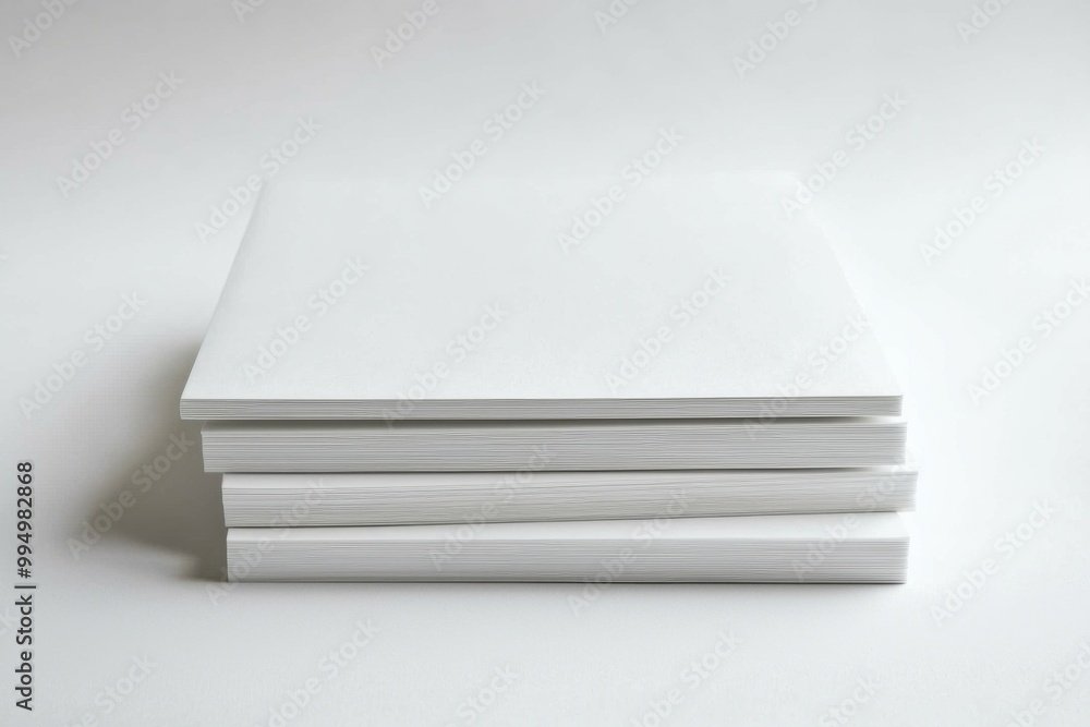 Blank A4 Stacked Paper Mockup isolated created with Generative AI Blank A4 Stacked Paper Mockup isolated created with Generative AI