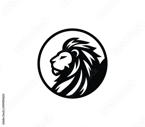 The lion head design logo vector.