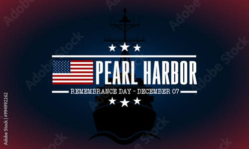National Pearl Harbor Remembrance Day December 7 background Vector Illustration 