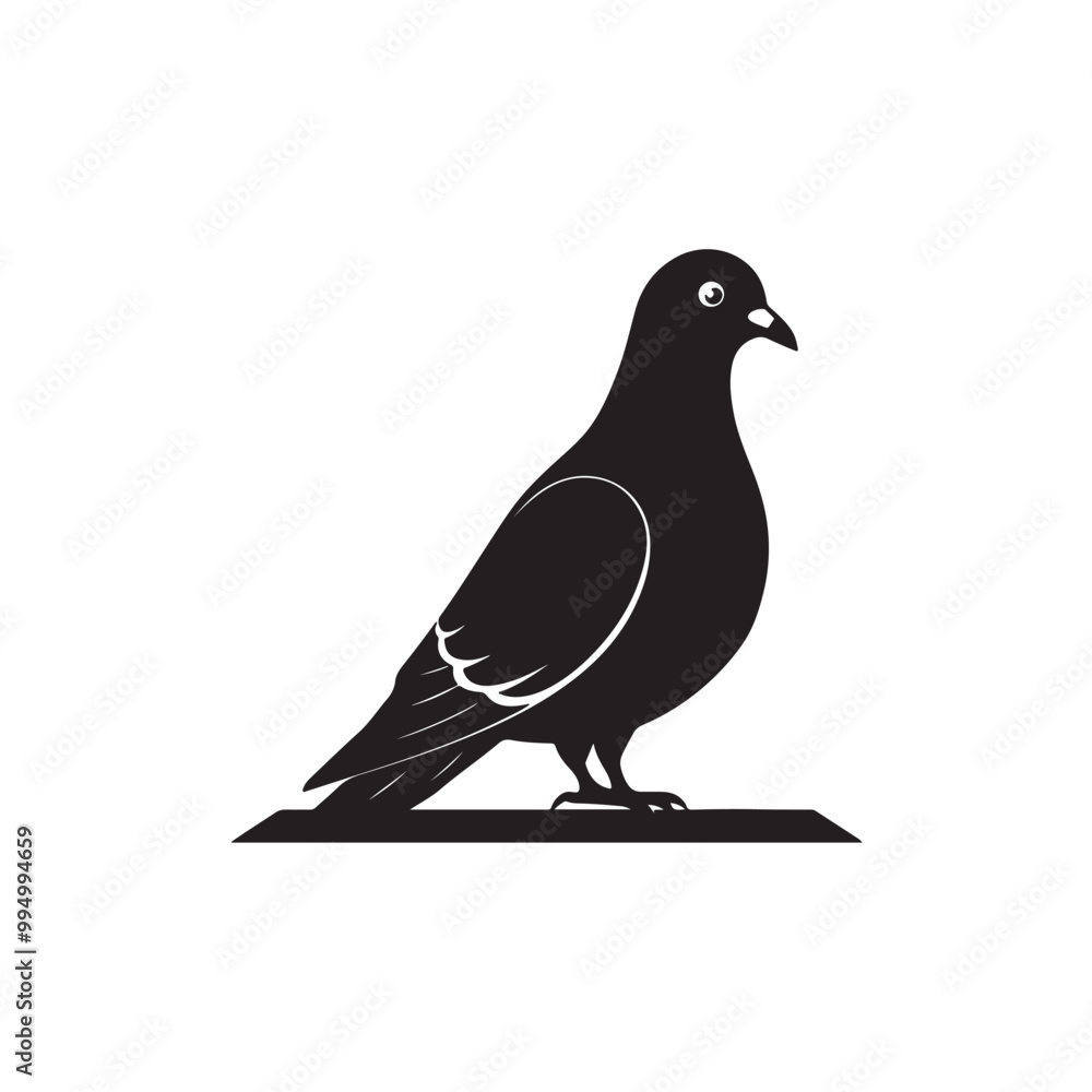 Black silhouette of pigeon Black silhouette of pigeon
