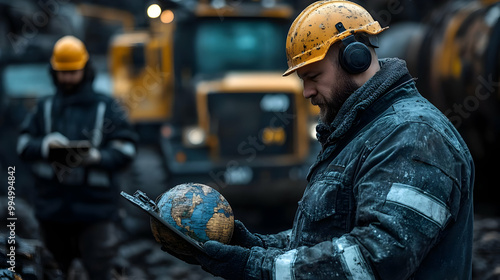 Construction Worker Holds G...