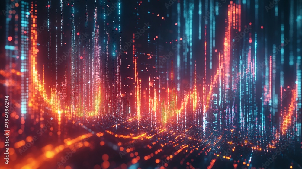 Abstract digital background with glowing lines and particles creating a futuristic atmosphere. Abstract digital background with glowing lines and particles creating a futuristic atmosphere.