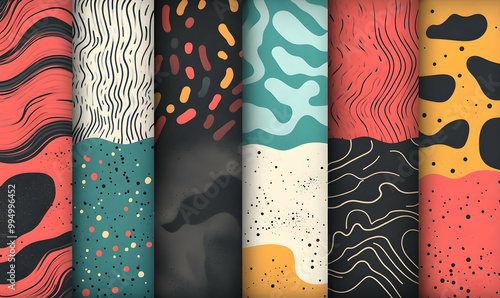 collection of textured vector backgrounds with simple and fun repeating patterns photo