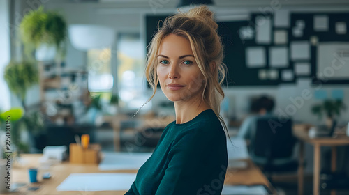 Confident Woman in a Modern Office Setting