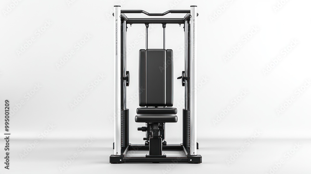 A gym machine designed for strength training exercises. A gym machine designed for strength training exercises.