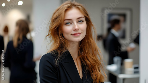 Redhead Woman Smiles at the...
