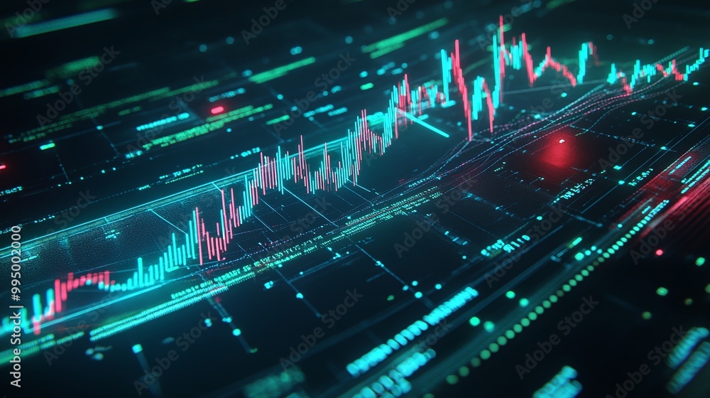 Abstract digital data visualization with vibrant colors and graph lines, representing modern analytics and data trends. Abstract digital data visualization with vibrant colors and graph lines, representing modern analytics and data trends.