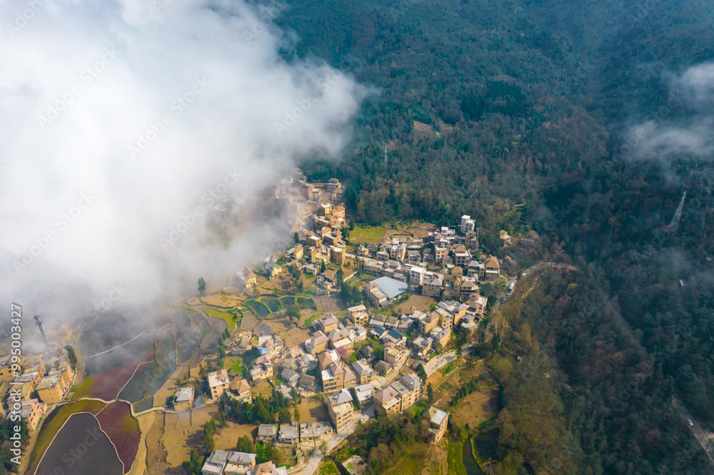 Aerial photography of ancient villages in eastern Yunnan, China Aerial photography of ancient villages in eastern Yunnan, China
