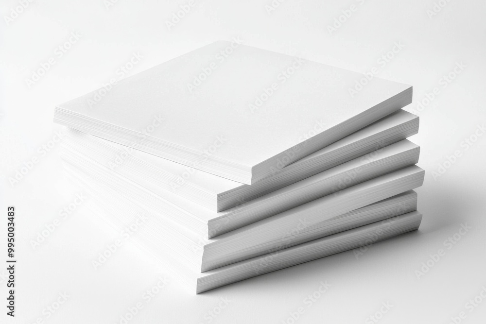 Blank A4 Stacked Paper Mockup isolated created with Generative AI Blank A4 Stacked Paper Mockup isolated created with Generative AI
