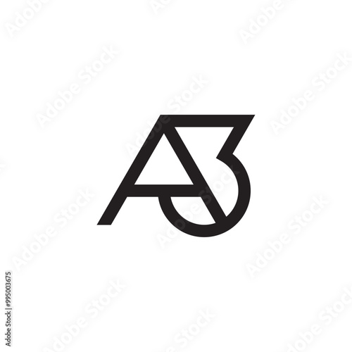 A and Number 3 Logo Design Inspiration