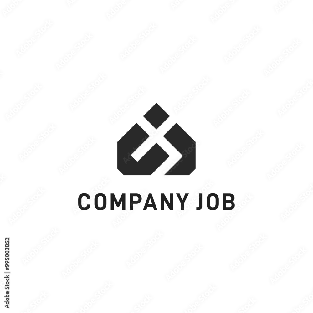 Obraz premium monogram CJ and home icon