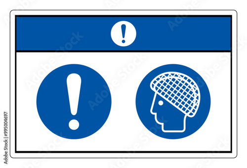 Notice Wear Hair Net Symbol Sign, Vector Illustration, Isolate On White Background Label. EPS10