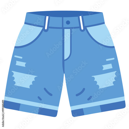 Denim Shorts vector illustration isolated on a white background