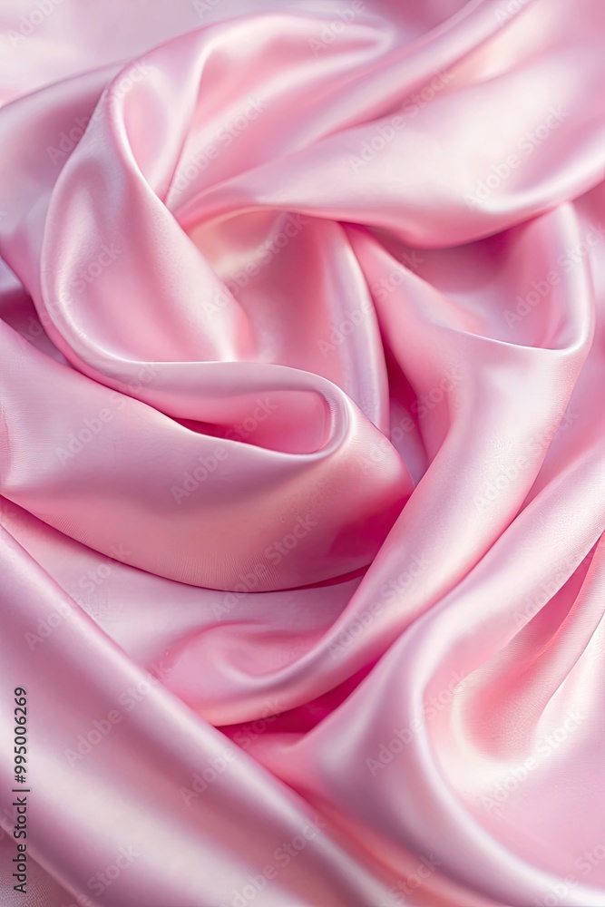Soft pink silk fabric in gentle folds. Soft pink silk fabric in gentle folds.