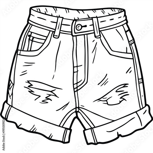 Denim Shorts vector silhouette