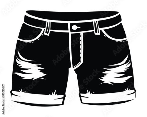 Denim Shorts vector silhouette