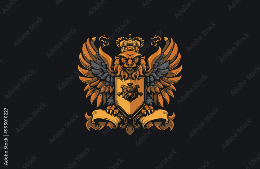 Lion logo vector icon illustration style Lion logo vector icon illustration style