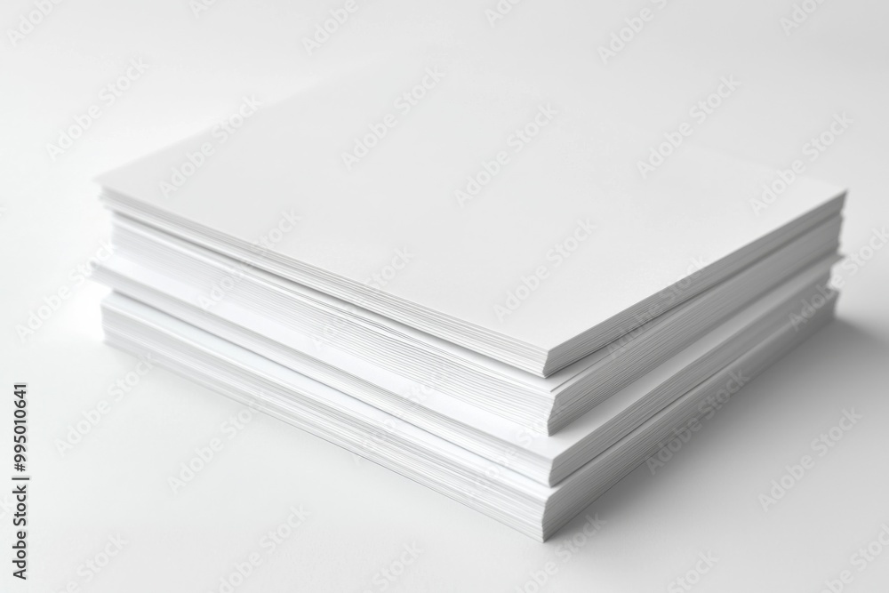 Blank A4 Stacked Paper Mockup isolated created with Generative AI Blank A4 Stacked Paper Mockup isolated created with Generative AI