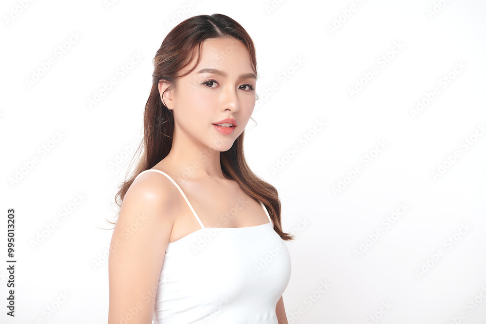 Beautiful young asian woman with clean fresh skin on white background, Face care, Facial treatment, Cosmetology, beauty and spa, Asian women portrait. Beautiful young asian woman with clean fresh skin on white background, Face care, Facial treatment, Cosmetology, beauty and spa, Asian women portrait.