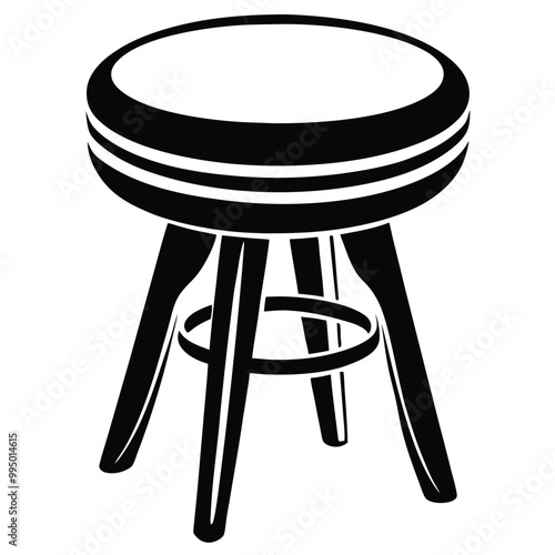 Round table vector silhouette