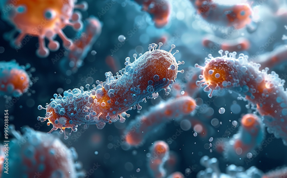 Illustration of a deadly virus zoomed thousands of times Illustration of a deadly virus zoomed thousands of times
