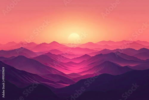 sunset in mountains