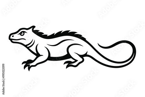 Solid color Marine Iguana animal vector design