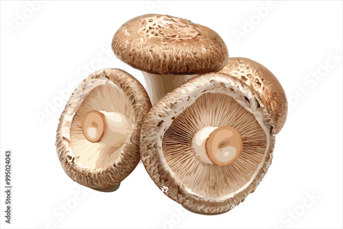 Champignon mushrooms fungus food white background.