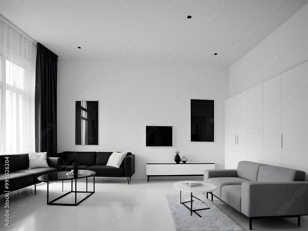 Monochrome Minimalist Interior Design Apartment House Home